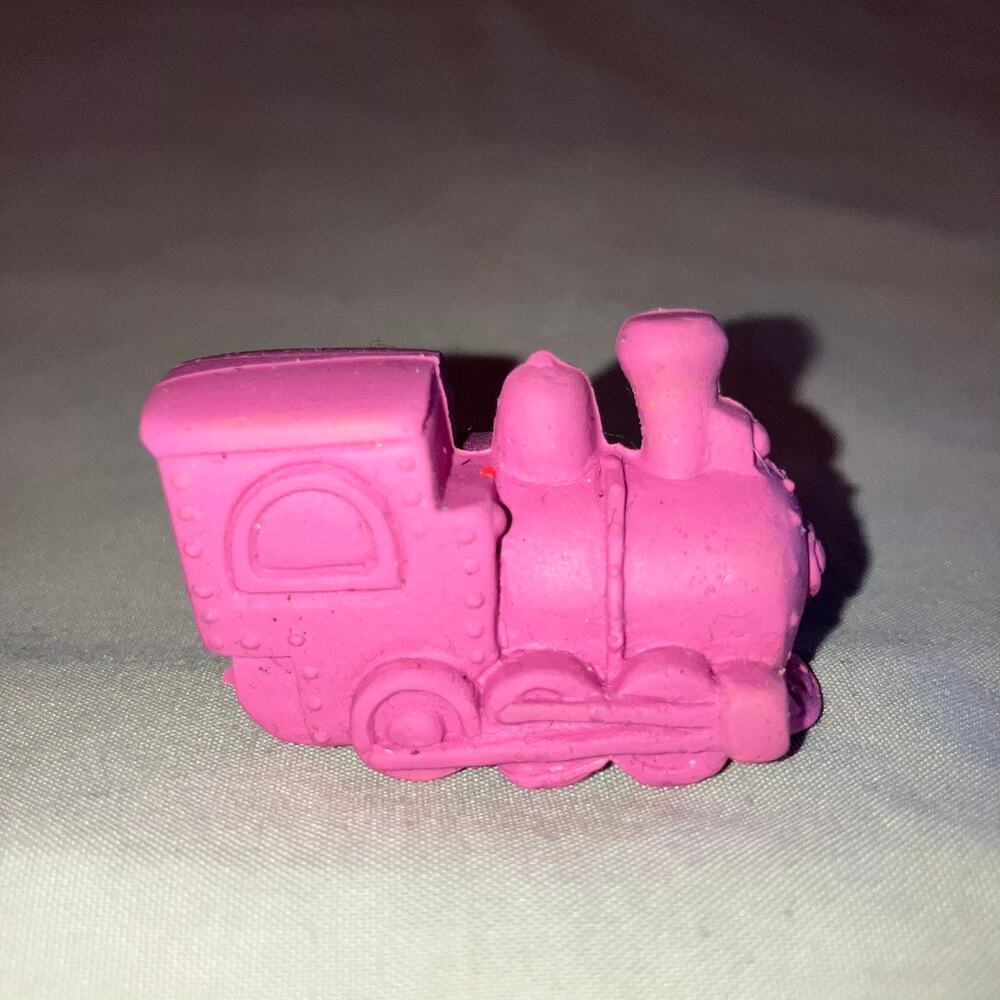 Office Locomotive Train Shaped Pencil Top Eraser Pink Railroad Office Supply